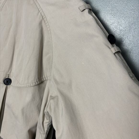 All Saints Womens Double Breasted Sherlock Cotton Trench Coat Jacket 8 Beige - Picture 7 of 14